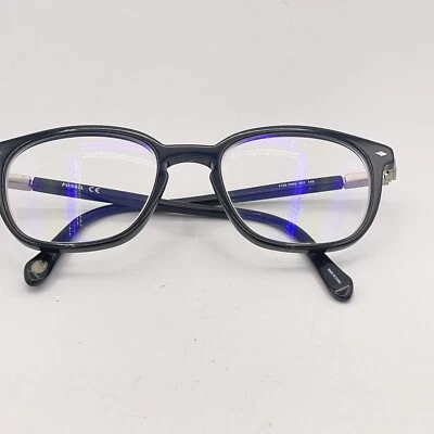 Auténtico estuche de vidrio duro fósil bronceado/marrón y negro marcos sin lente Foto 1 de 4