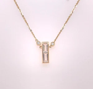 Collar Colgante Sophia By Design Oro Amarillo 14K Topacio Blanco y Diamantes 16-18" - Imagen 1 de 7