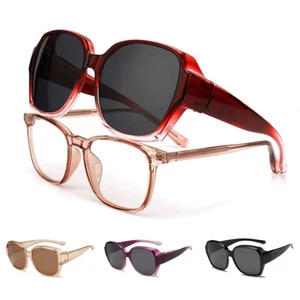 Men Women Sunglasses Square Shades Polarized Fit Over Glasses Wrap Around NEW - Picture 1 of 19