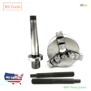 Mini Lathe Chuck 2" Inch 3 Jaw 50mm Mount M14x1 Baby MT1 Shank 1MT Drawbar M6x1 - Picture 1 of 15