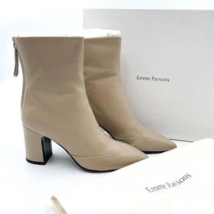 Emme Parsons Majic Boot Orzo Calf Cream Leather Pointed Toe lock Heel Sz 36 / 6 - Picture 1 of 10