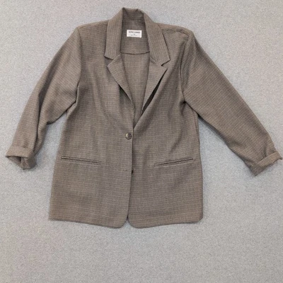 Chaqueta Blazer Alfred Dunner Mujer Patrón Pata de Gallo Talla 10 Hecha en EE. UU. Foto 1 de 4