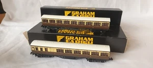 Spur N VN NEUWERTIG 2x Graham Farish 0604 0614 GWR Vorortwagen gebremst braun creme - Bild 1 von 5