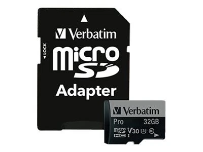 Verbatim Pro 32 GB MicroSDHC Classe 10 UHS 90 MB/s 45 MB/s Speed Class 47041 - Immagine 1 di 2