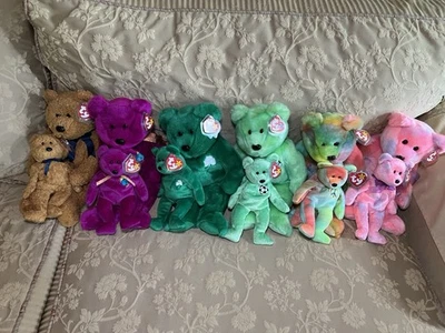 TY Beanie Babies Baby  & Buddies Buddy Bear Lot of SIX PAIRS 12 Total All NEW - Image 1 of 4