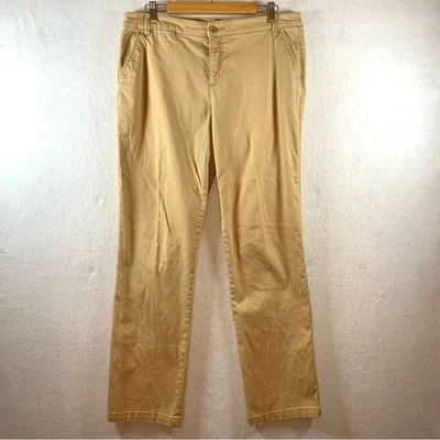 Pantalones chinos de sarga para mujer St. Johns Bay talla 14 tostados clásicos preppy confort de pescador Foto 1 de 4