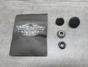 Harley-Davidson Black Rubber Snap Button Bar & Shield Logo Pewter Replacement - Picture 1 of 9
