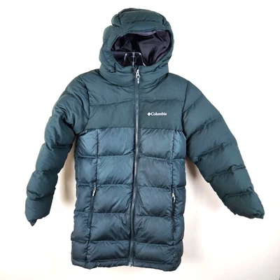 Abrigo acolchado con capucha Columbia Omni-Heat jóvenes niñas talla M (10/12) verde cazador oscuro Foto 1 de 4