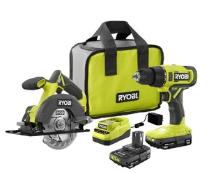 Ryobi 18 V Akku 2-Werkzeug Combo-Kit mit Bohrschrauber, Kreissäge, (2) 1,5 - Bild 1 von 5