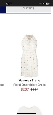 Vestido Vanessa Bruno Floral Bordado Francés Talla 36 EE. UU. Pequeño Algodón Solero Foto 1 de 4