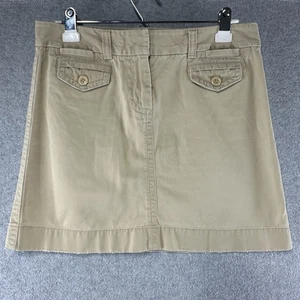 Vintage Y2K J.Crew Khaki Mini Skirt (Size 8) Utility Pockets 32x16 Cotton Beige - Picture 1 of 7