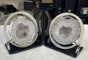 Mounted Geode Bookends 5" See Pictures - Picture 1 of 14