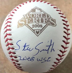 Steve Smith 2008 WSC Autographed 2008 World Series Baseball VERY RARE - Picture 1 of 1