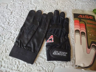 Par de guantes de batería All Star vintage talla grande cuero negro de lujo Foto 1 de 4