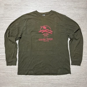Vintage GAP Long Sleeve Crew Neck Shirt Indie Bros Heli Ski Glacier Gorge WY - Picture 1 of 7