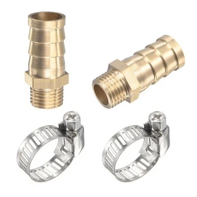 Ottone Tubo Dentellato Raccordo Dritto 14mmxG1/4 Maschio Filettatura 2pz - Immagine 1 di 4