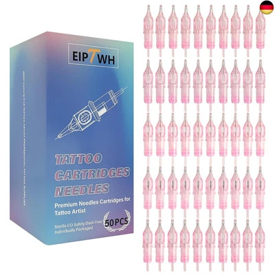 MARKE EIPTWH 50PCS Tattoo Patronen, 12 Bugpin RL RM 10PCS Jeweils Von 3RL 5RL 7RL 9RM 15RM,
