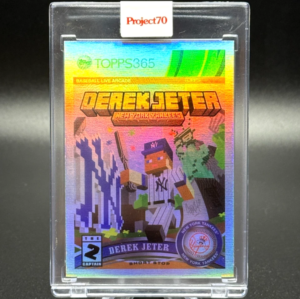 Derek Jeter 2021 Topps Project70 Ermsy XBOX MINECRAFT Rainbow Foil #'d 37/70 SSP - Image 1 of 4