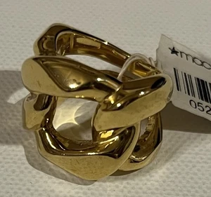 Michael Kors Women's Statement Ring Gold Tone Ring Size 7 CHAIN SHAPE New - Picture 1 of 8