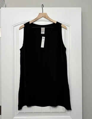 Blusa sin mangas Chico’s Tulia sin mangas con capas largas sin mangas talla 1 (8/10) nueva con etiquetas Foto 1 de 4