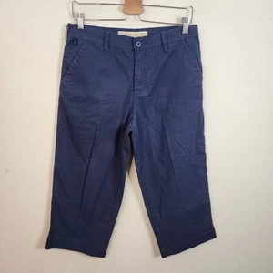 Cabela’s Casuals Women's 100% Cotton blue Crop Chino Khaki Pants Size 10 - Picture 1 of 9