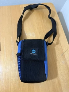 Minolta Camera Case Travel Carrying Case Mesh Side Pocket 6"x 3" Blue Black - Picture 1 of 6