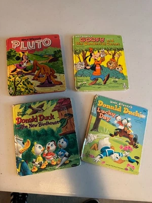 Walt Disney Tell A Tale Books Vintage lot of 4 Goofy Donald Pluto as is - Image 1 of 4