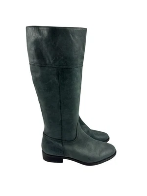 J. Botas de montar Crew para mujer 10 de cuero gris hasta la rodilla Foto 1 de 4