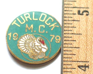 Vintage Turlock Motorcycle Club 1979 Pin Screwback (#008) - Picture 1 of 1