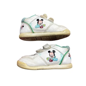 Vintage Disney Babies Mickey Mouse Infant Shoes Sneakers Size 4 White  - Picture 1 of 7