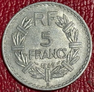 VERY NICE 1949 B FRANCE 5 FRANCS COIN-SEP699 - Image 1 of 2