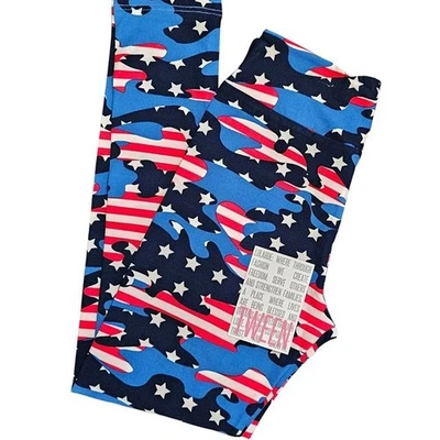 НОВЫЙ! Патриотические леггинсы LuLaRoe Tween — звезды, полосы и полностью американский стиль! - Изображение 1 из 3