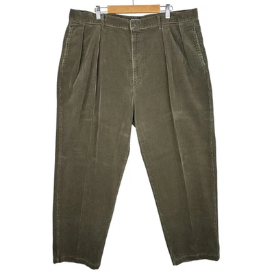 Vintage Polo Cords Ralph Lauren Mens Pants Size 38x29 Corduroy Pleated Green  - Image 1 of 4