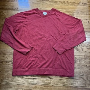 LL Bean Sweater Mens XXL 2XL Red Cashmere Cotton Pullover 0JDG1 Sweatshirt Tops - Picture 1 of 6
