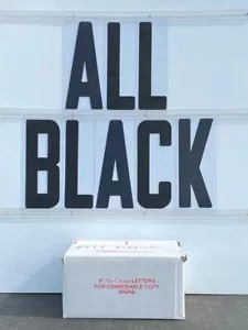 Insegna Flessibile Esterno Lettere Stile Condensato | 8" su 8-7/8" Tutto Nero | 300 ct - Foto 1 di 5
