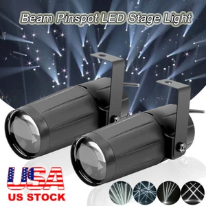 White LED Disco Ball Pin Spot Light Stage DJ Lighting Beam Spotlight Mirror Ball - Picture 1 of 15