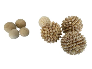 Decorative Seashell Orb Sphere Ball Lot Nautical Decor Mini Conch Coastal - Picture 1 of 6