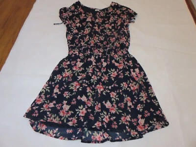 Vestido Floral Ella Moss Azul Marino 14 Usado en Excelente Condición Foto 1 de 4