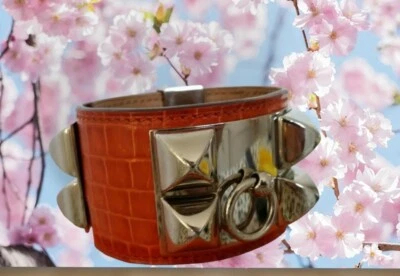 Hermes COLLIER DE CHIEN ORANGE KROKO ARMBAND - Bild 1 von 4