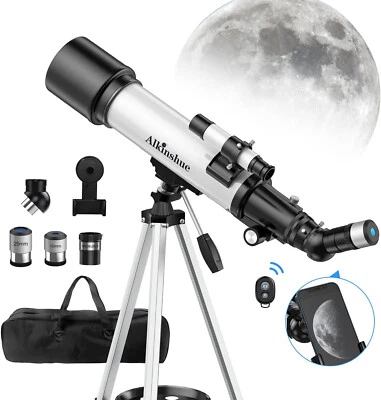 Alkinshue Telescope for Adults Astronomy,70mm Aperture 600mm Refractor Beginners - Image 1 of 4