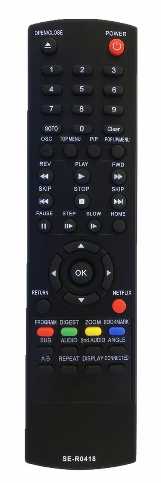 New Toshiba Replacement DVD Blu-Ray Remote SE-R0418 for BDK23 BDK33 BDK23KU
