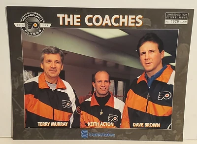Tarjeta fotográfica 1996 Philadelphia Flyers NHL HOCKEY THE COACHES TERRY MURRAY ACTON Foto 1 de 2