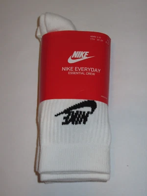 Nike Everyday Essential Crew Socks 3 Pack White S Women's Size 4-6 NEW! - Image 1 of 2