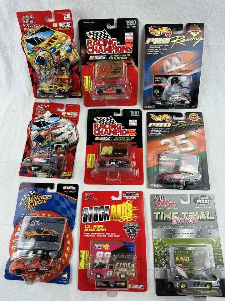 Lote De 9 Coches Diecast NASCAR Nuevos De Colección Stewart Burton Petty Campeones De Carreras+ Foto 1 de 4