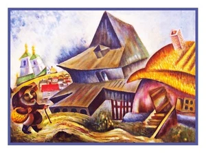 Patrón de carta de punto de cruz contado My Village de ruso Issachar ber Ryback - Imagen 1 de 3
