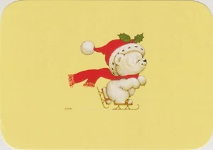 Teddy Bear Santa Claus Ice Skating - A Christmas Greetings Postcard by Sangamon - Bild 1 von 2