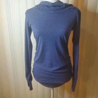 Pullover Lucy Activewear Coolmax azul con capucha fruncido laterales XS Foto 1 de 4