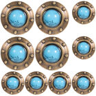 10 Retro Rivet Buttons Metal Conchos 11mm for DIY Leatherwork