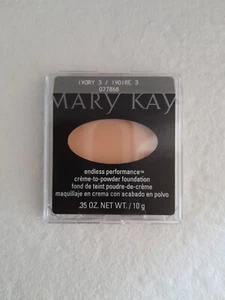 New Mary Kay " IVORY 3 "Endless Performance Creme To Powder Foundation-FREE SHIP - Picture 1 of 3