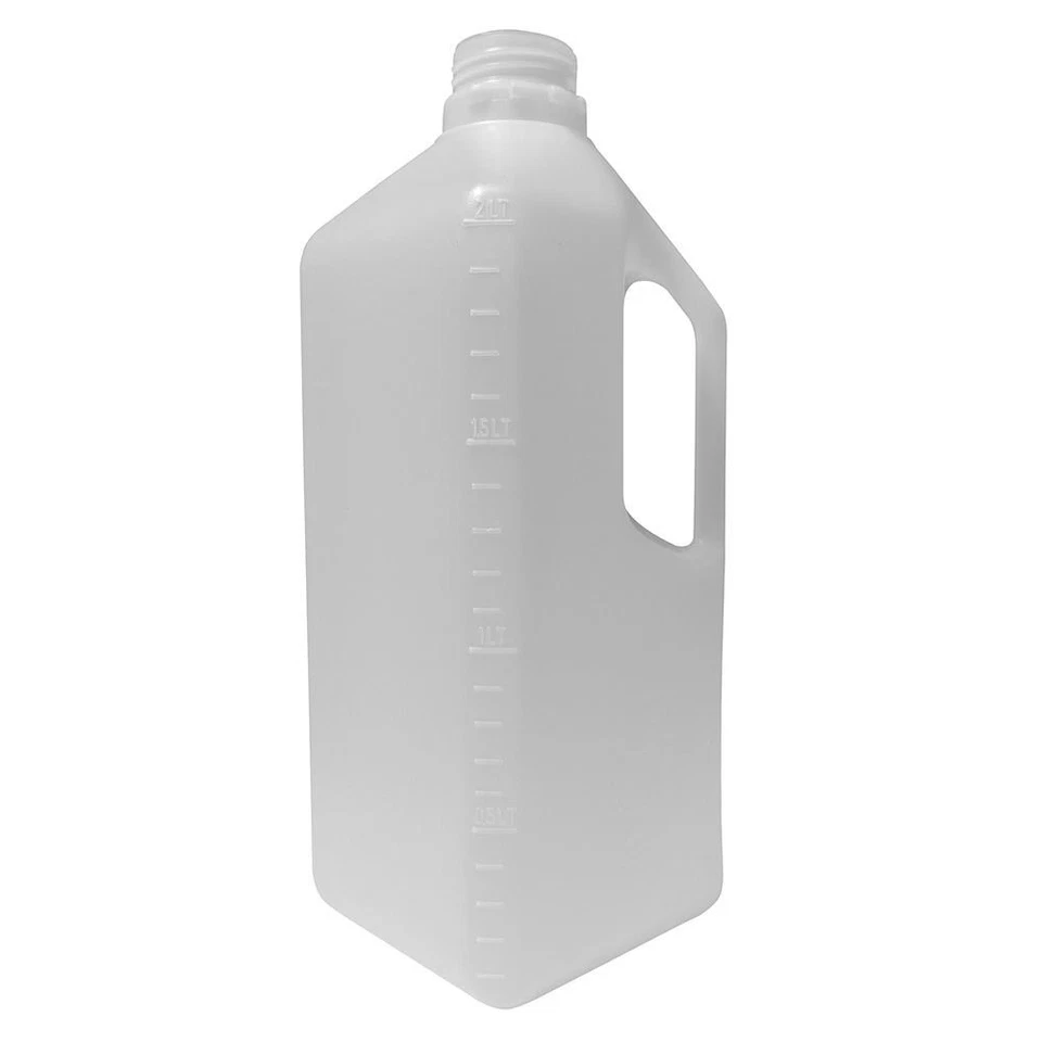 PACK SERVICES SRL Flacone in plastica rettangolare 2000 ml, collo largo, bocca Ø 35 mm, neutro